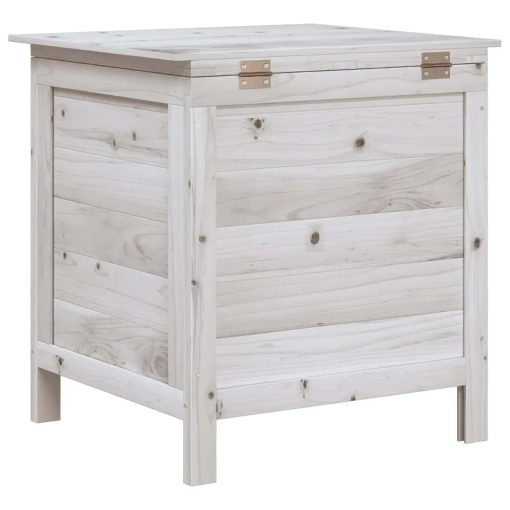 Garden Storage Box White Solid Wood 50 x 49 x 56.5 cm