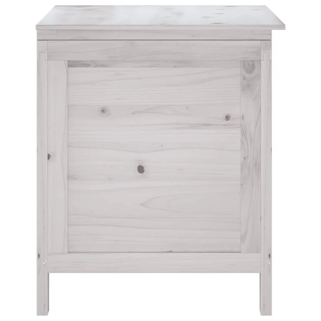 Garden Storage Box White Solid Wood 50 x 49 x 56.5 cm