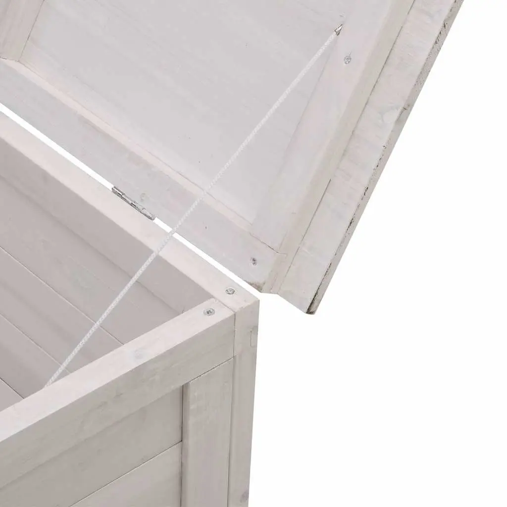 Garden Storage Box White Solid Wood 50 x 49 x 56.5 cm