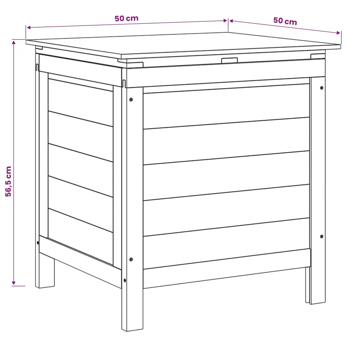 Garden Storage Box White Solid Wood 50 x 49 x 56.5 cm