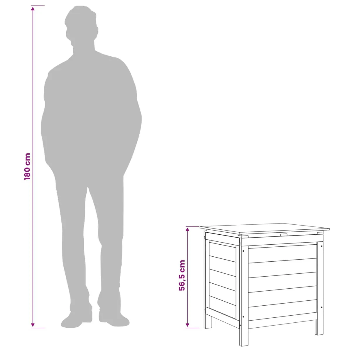 Garden Storage Box White Solid Wood 50 x 49 x 56.5 cm