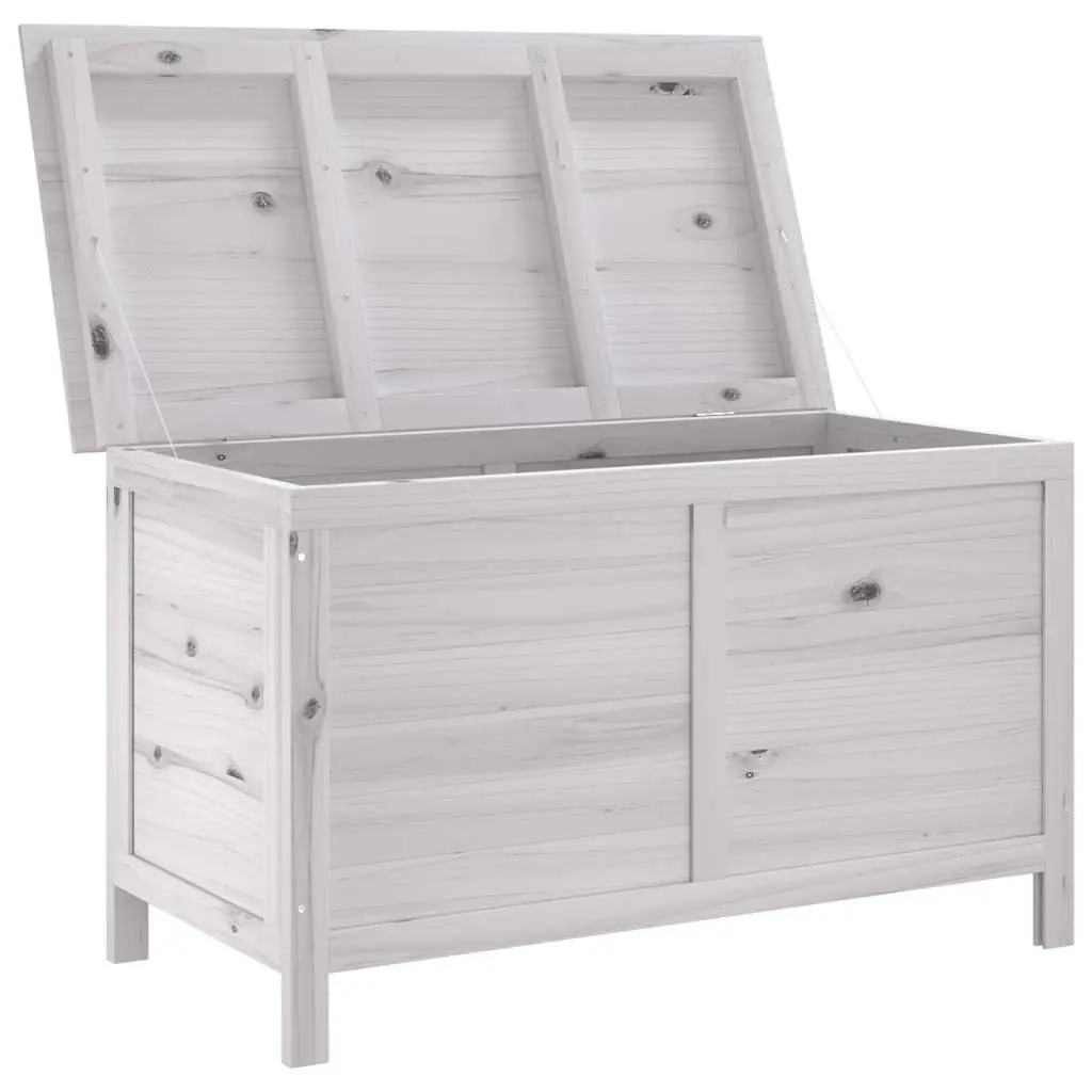 Outdoor Storage Box White Solid Wood 99 x 49.5 x 58.5 cm