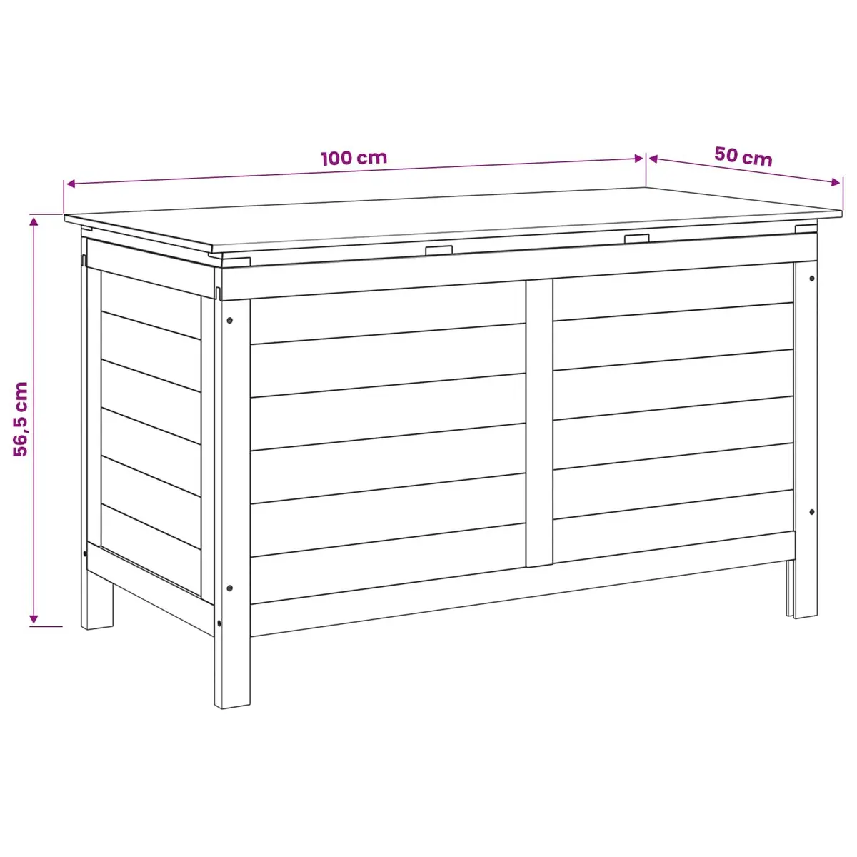 Outdoor Storage Box White Solid Wood 99 x 49.5 x 58.5 cm