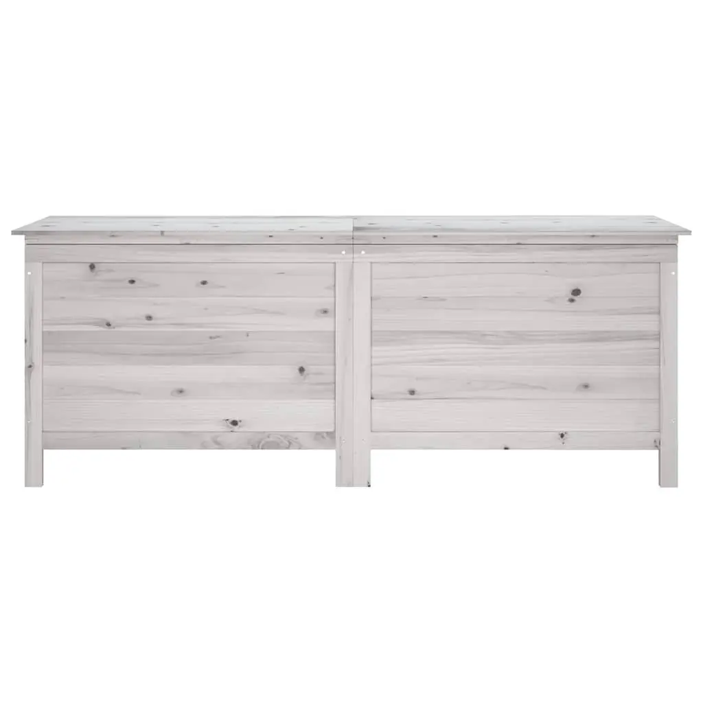 Garden Storage Box White Wooden Cushion Storage Bench 150 x 50 x 56.5 cm