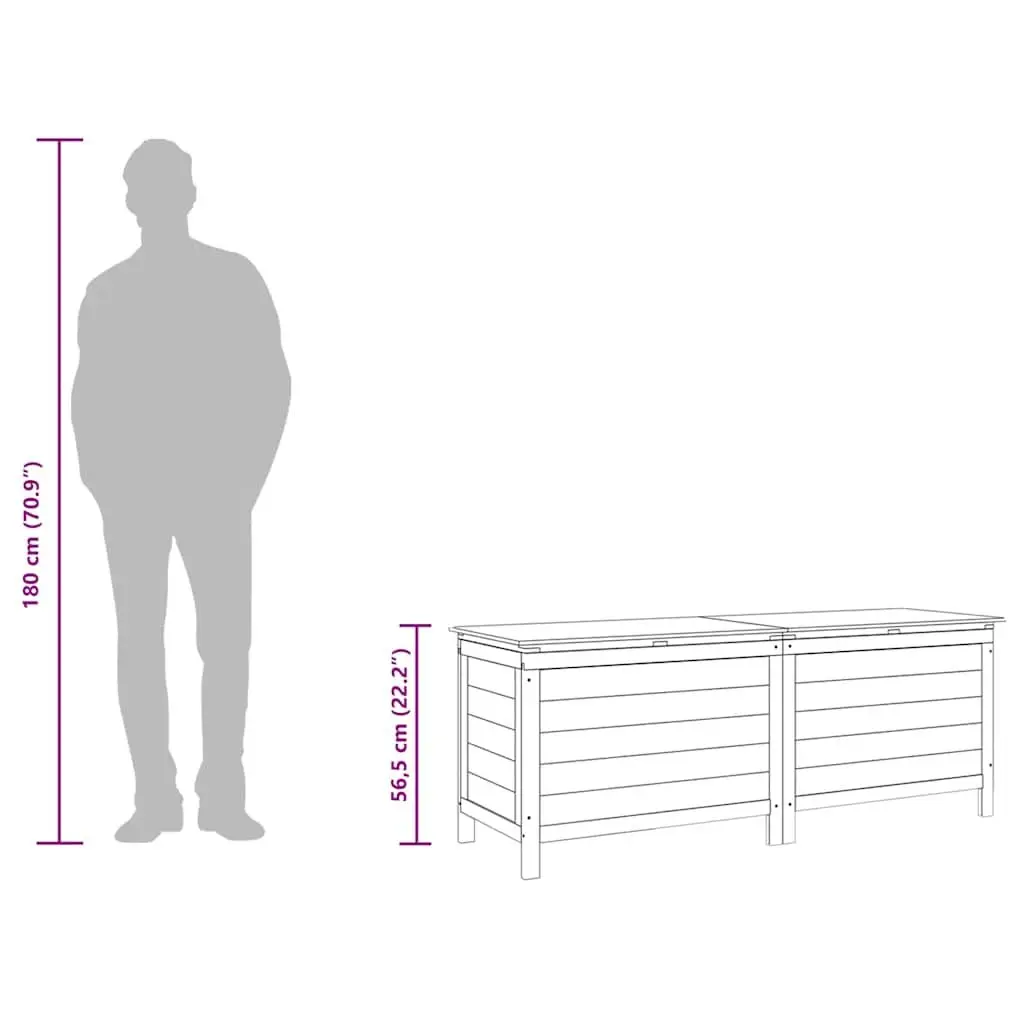 Garden Storage Box White Wooden Cushion Storage Bench 150 x 50 x 56.5 cm