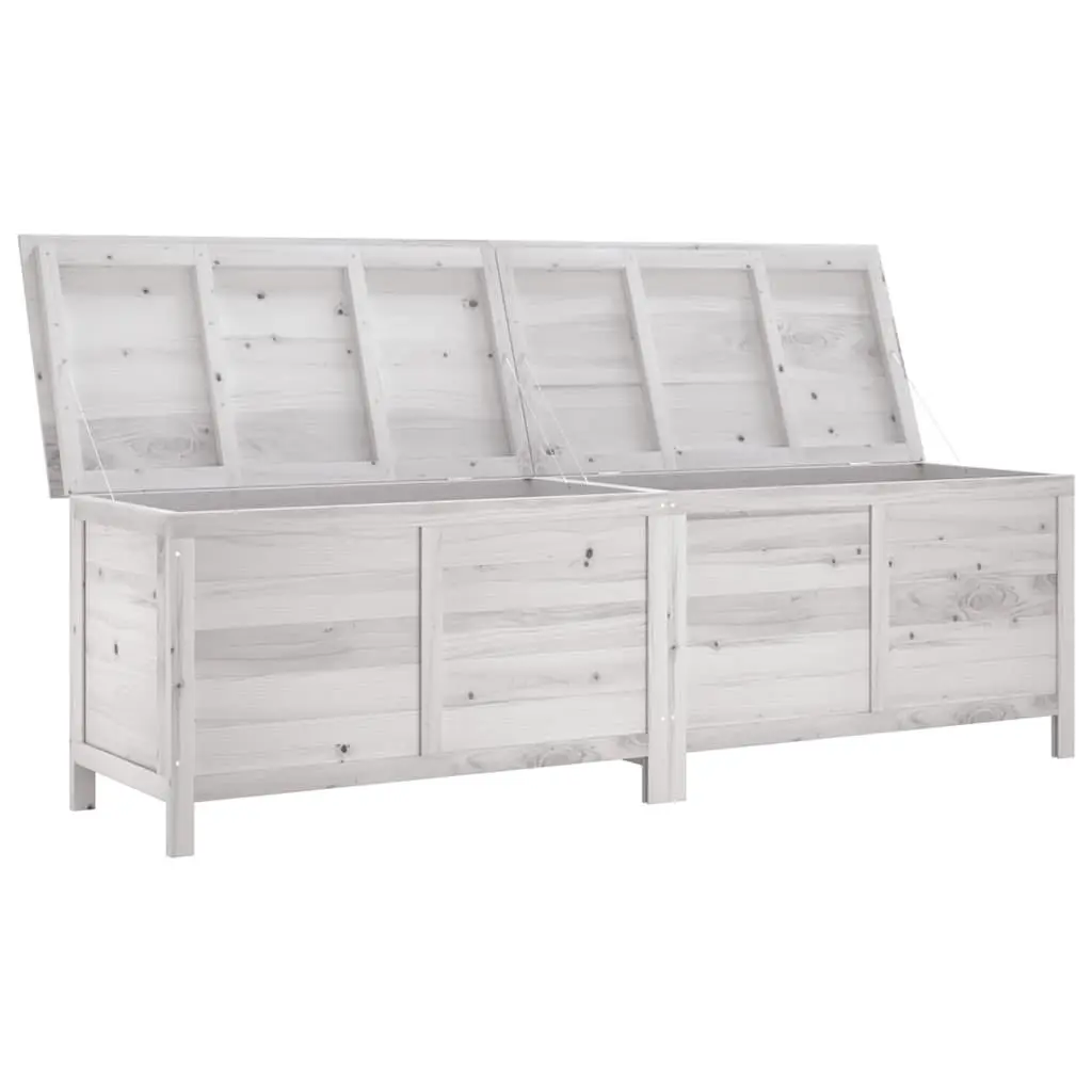 Garden Storage Box White Outdoor Wooden Cushion Chest Patio Deck Container