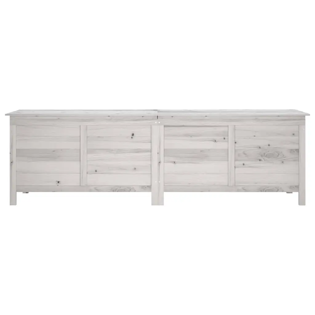 Garden Storage Box White Outdoor Wooden Cushion Chest Patio Deck Container