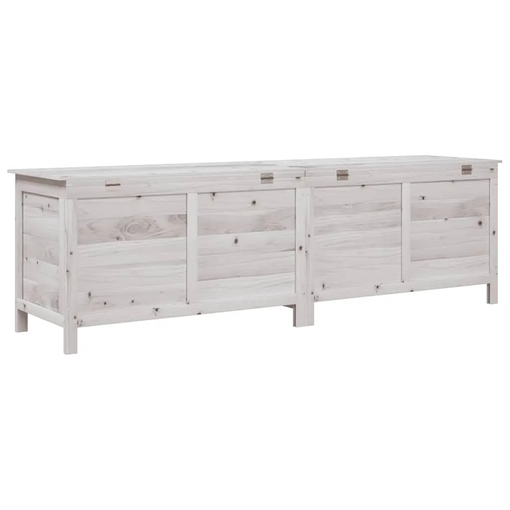 Garden Storage Box White Outdoor Wooden Cushion Chest Patio Deck Container