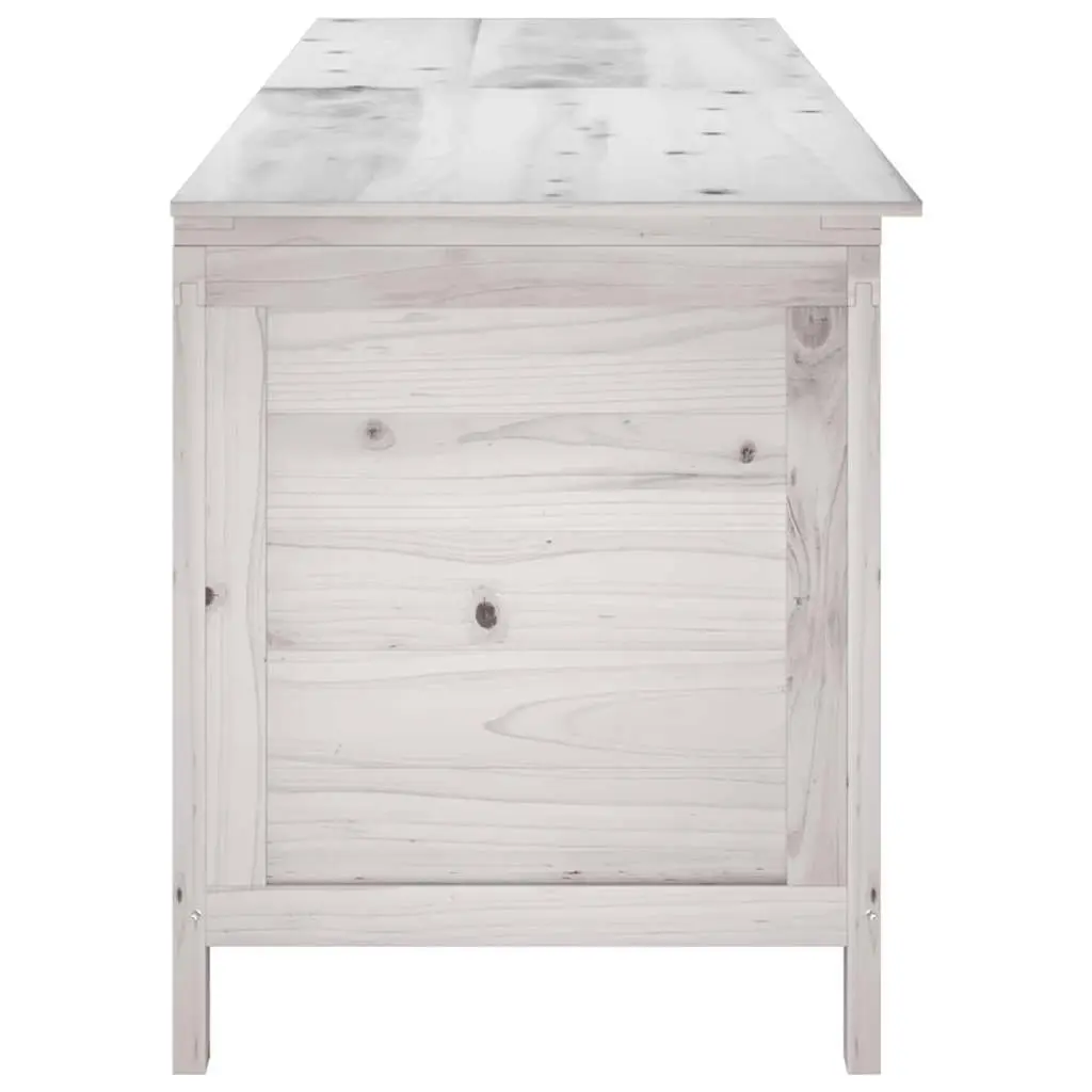 Garden Storage Box White Outdoor Wooden Cushion Chest Patio Deck Container