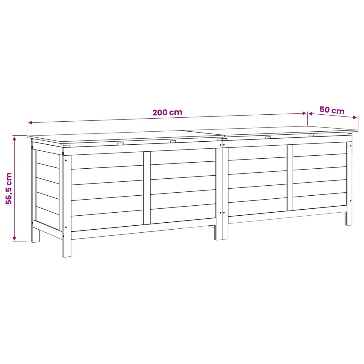 Garden Storage Box White Outdoor Wooden Cushion Chest Patio Deck Container