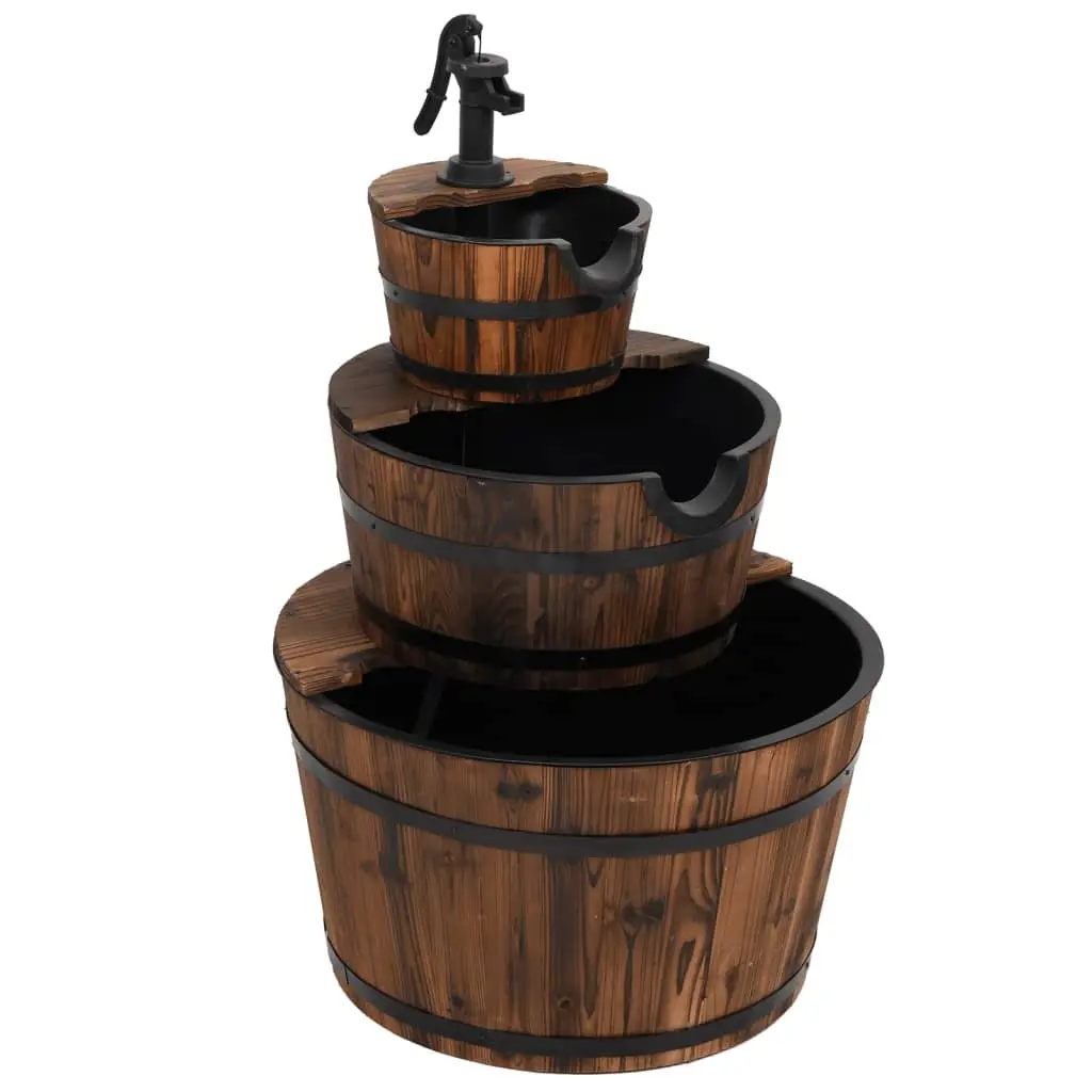 Wooden Water Fountain with Electric Pump Adjustable Flow 60 x 60 x 94 cm
