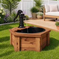 Friendly Wooden Water Fountain with Pump for Your Garden 57cm