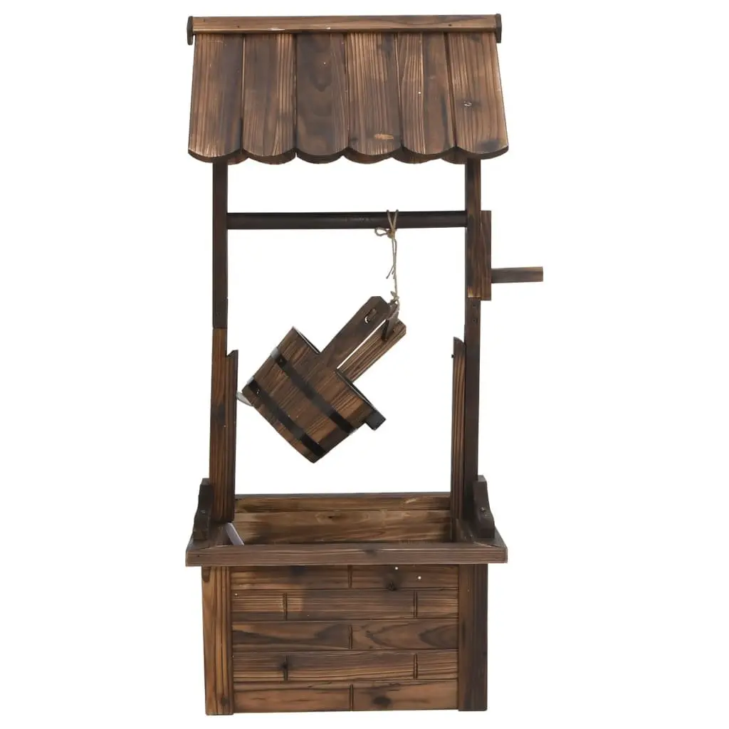 Wooden Wishing Well Fountain with Electric Pump 57 x 50 x 112 cm