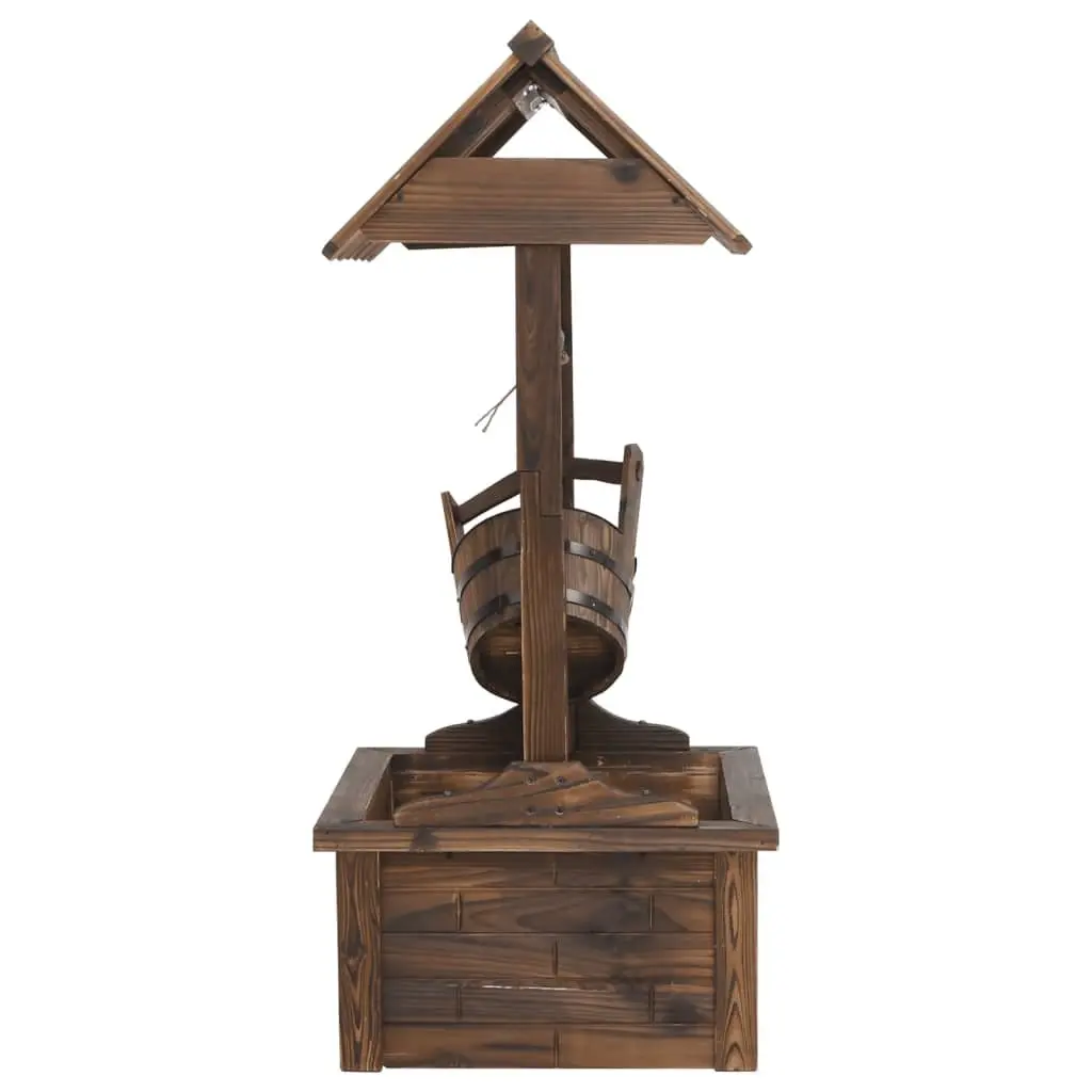 Wooden Wishing Well Fountain with Electric Pump 57 x 50 x 112 cm