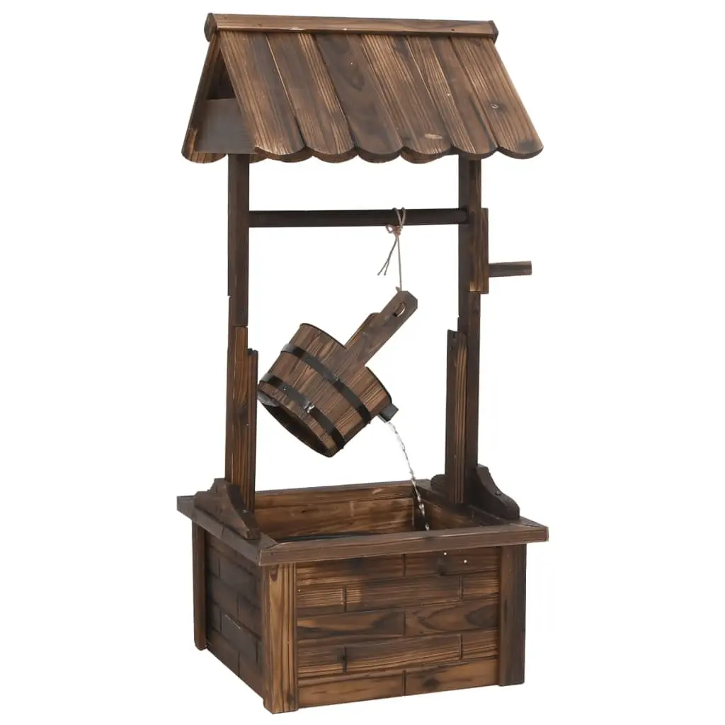 Wooden Wishing Well Fountain with Electric Pump 57 x 50 x 112 cm