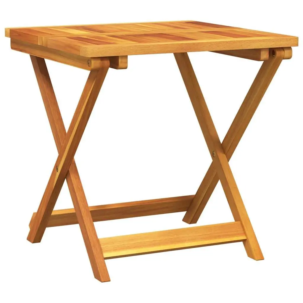 Folding Garden Table Solid Acacia Wood 50x50x50 cm Brown Outdoor Patio Furniture