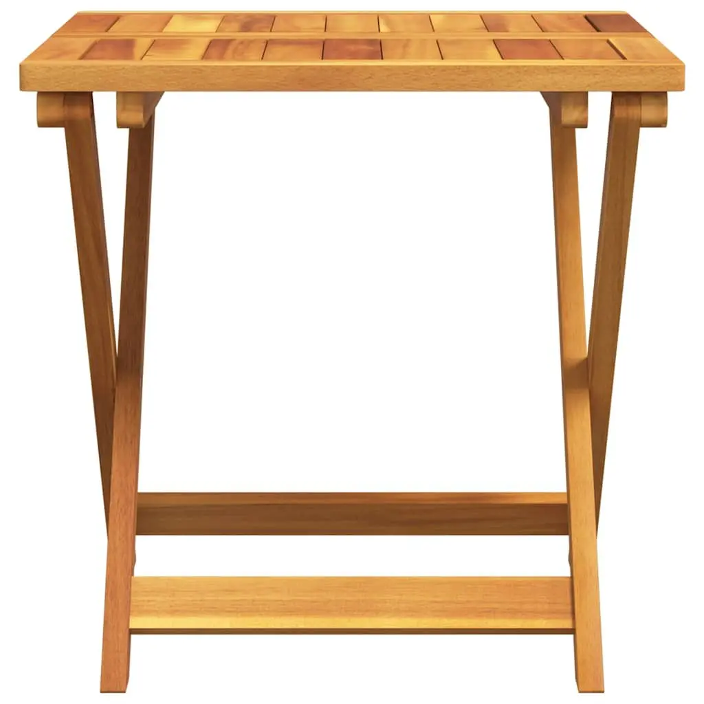 Folding Garden Table Solid Acacia Wood 50x50x50 cm Brown Outdoor Patio Furniture
