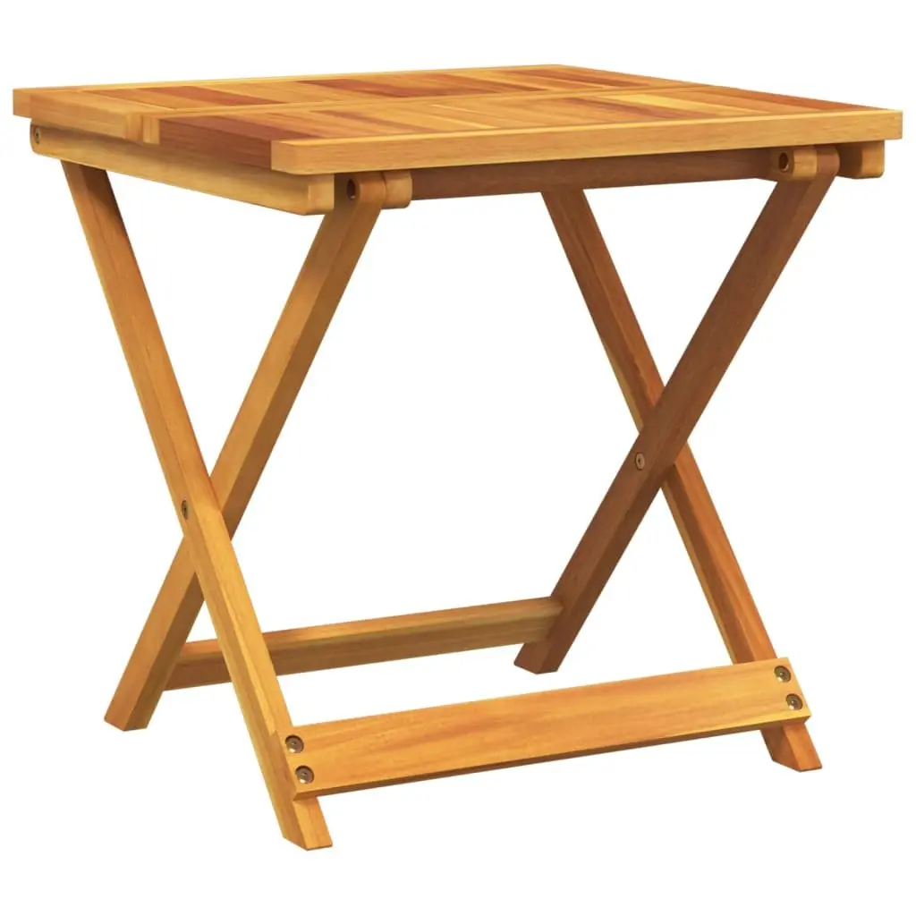 Folding Garden Table Solid Acacia Wood 50x50x50 cm Brown Outdoor Patio Furniture