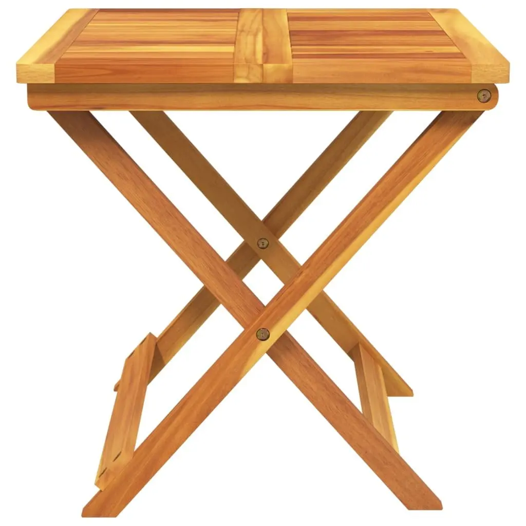 Folding Garden Table Solid Acacia Wood 50x50x50 cm Brown Outdoor Patio Furniture