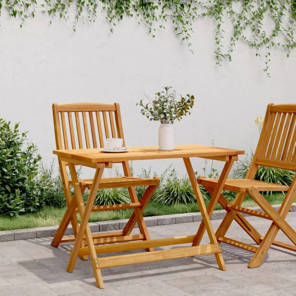 Folding Garden Table Solid Acacia Wood Brown 90x52.5x65cm Outdoor Patio Dining