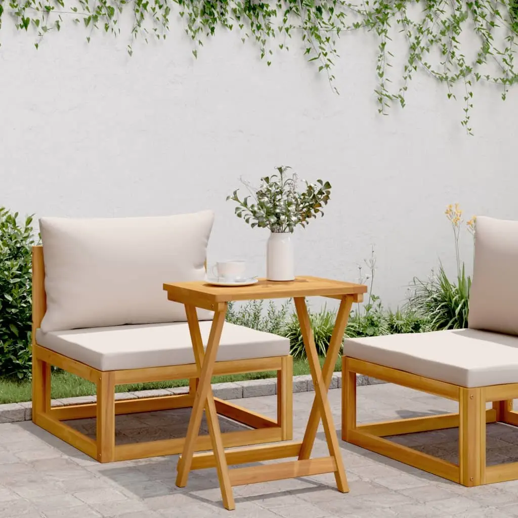 Folding Garden Table Solid Acacia Wood 50x36x60 cm Outdoor Dining Patio Furniture