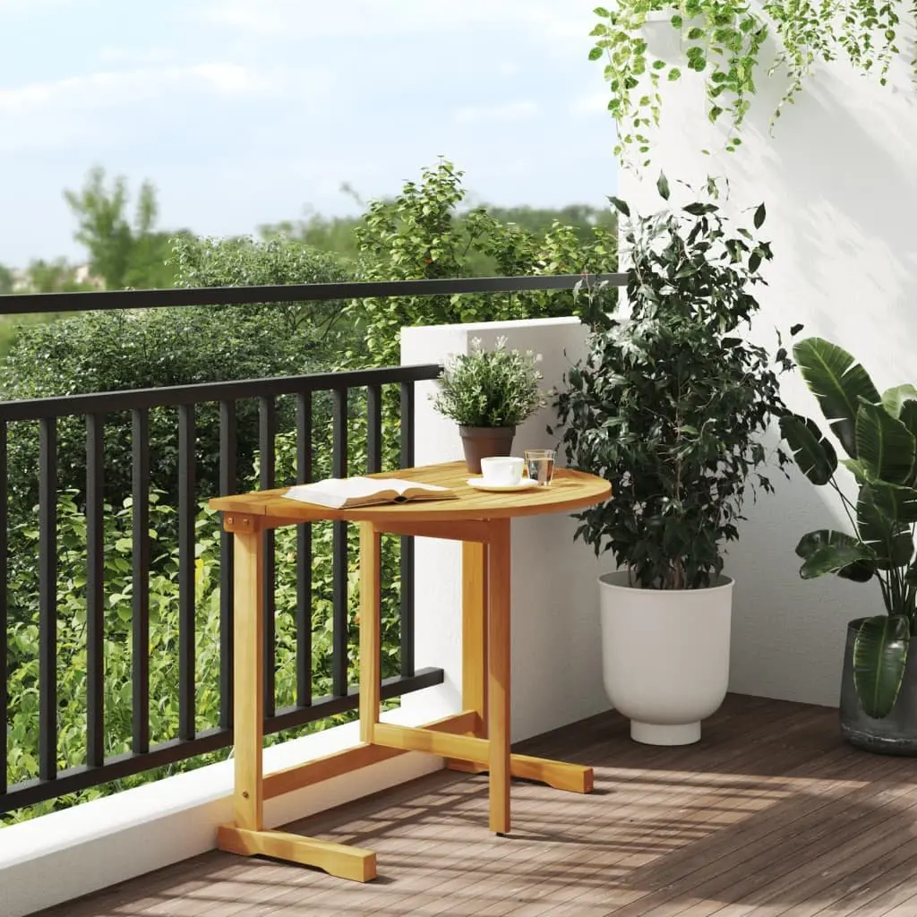 Folding Balcony Table Brown Solid Acacia Wood 90x60x72cm Outdoor Garden Patio Furniture