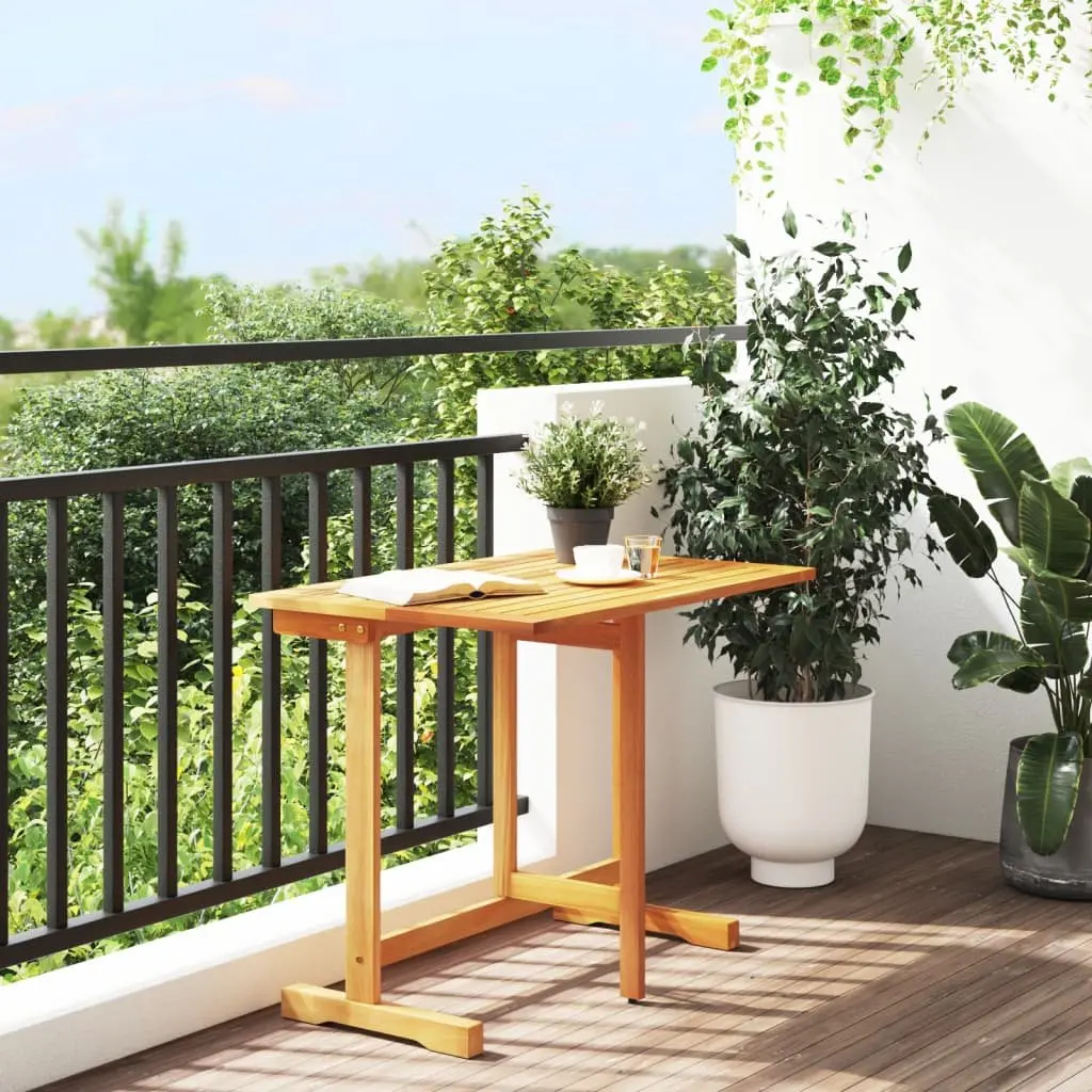 Folding Balcony Table 90x60x72cm Outdoor Garden Patio Bistro Brown Wood