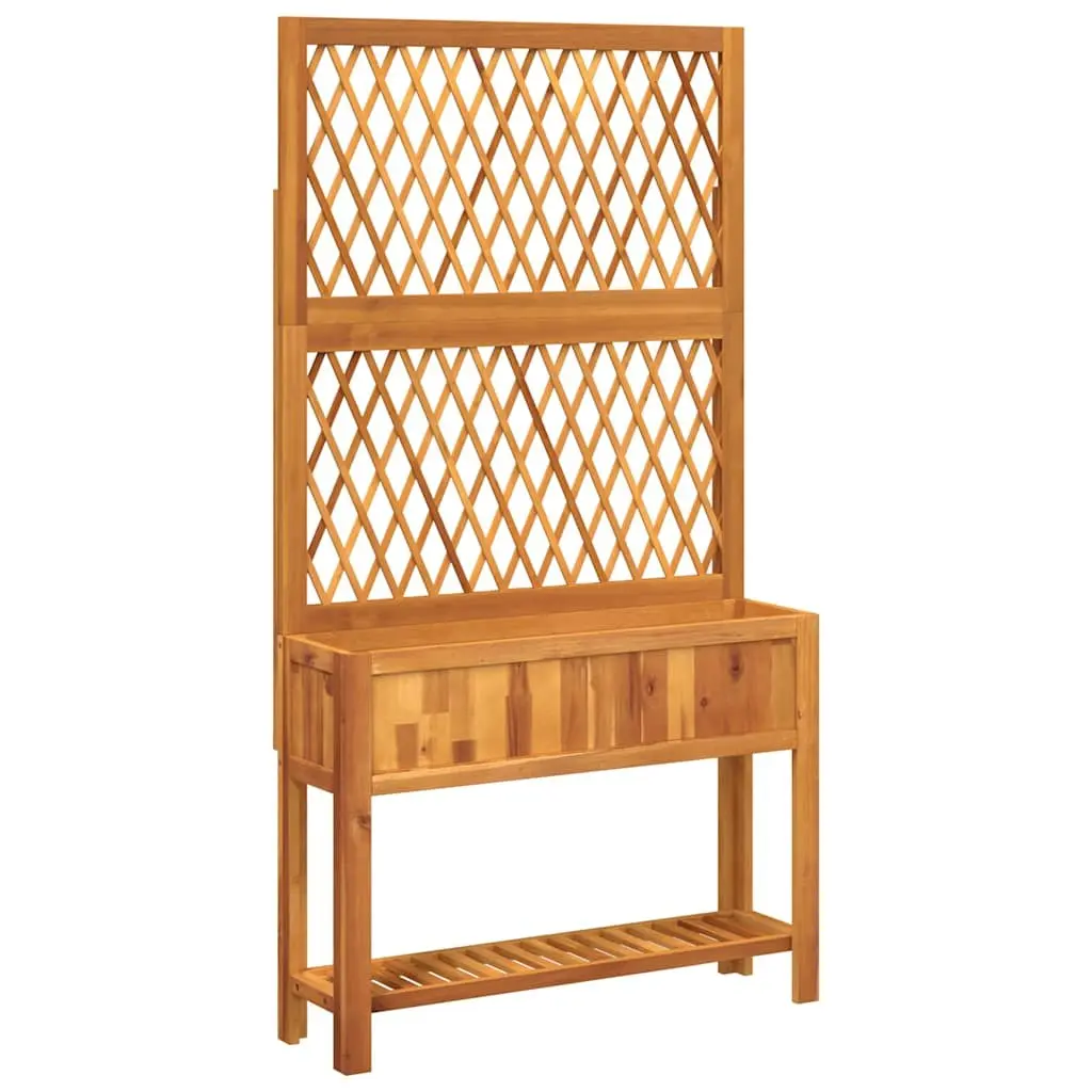 Wooden Planter with Trellis