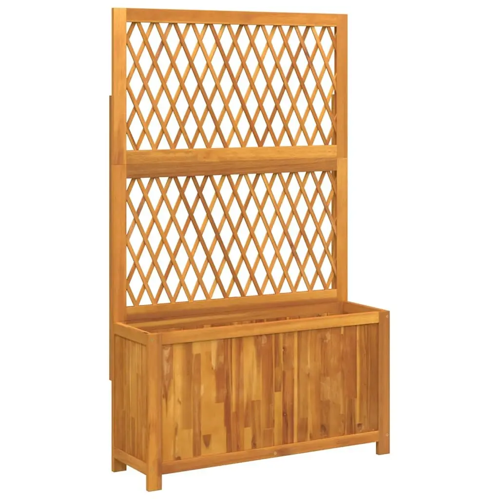 Wooden Planter with Integrated Trellis Solid Acacia Wood 100x32x165cm