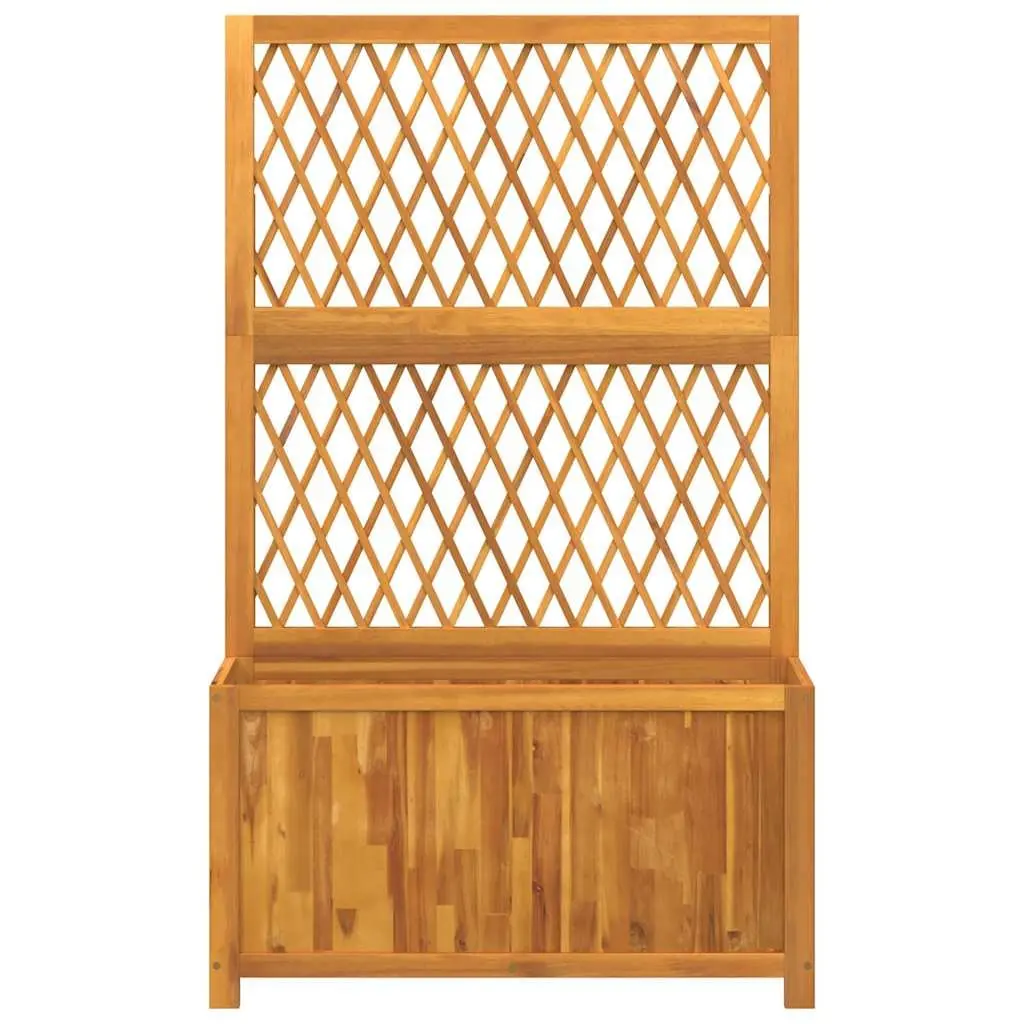 Wooden Planter with Integrated Trellis Solid Acacia Wood 100x32x165cm