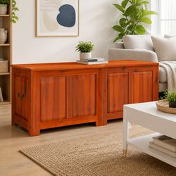 Friendly Brown Wood Storage Chest for Your Essentials