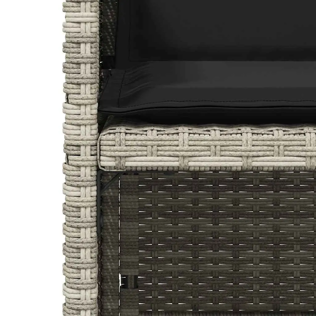 Outdoor Garden Chairs Grey with Cushions 4 Piece Poly Rattan Seating Set