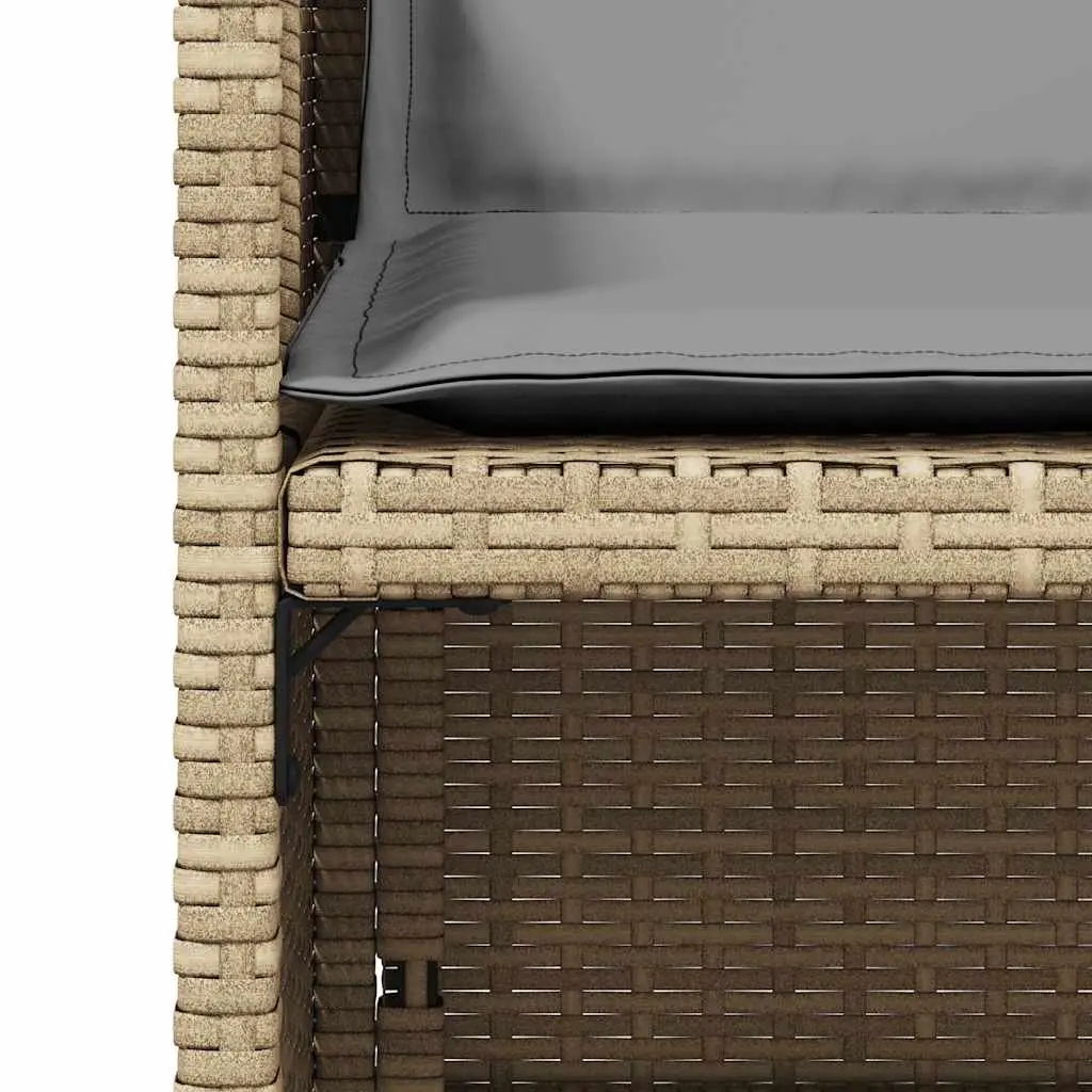 Outdoor Garden Chairs 4 Pieces Set with Cushions Beige Poly Rattan Seating