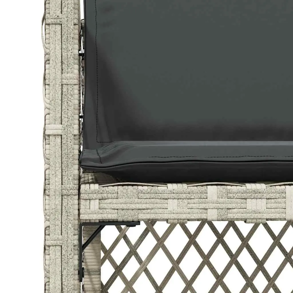 Garden Chairs Set of 4 Folding Grey Poly Rattan with Cushions