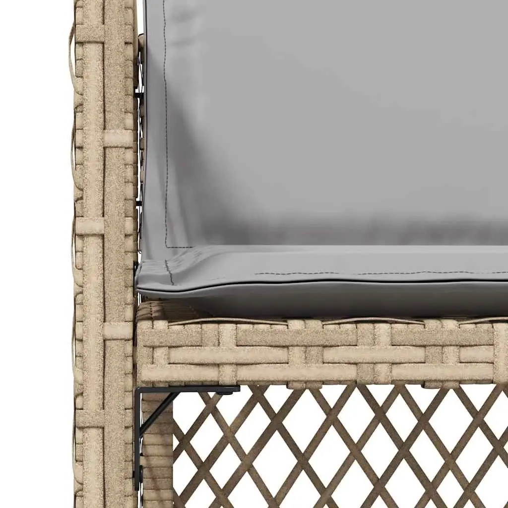 Outdoor Garden Chairs Set 4 pcs with Cushions Beige Poly Rattan Patio Seating