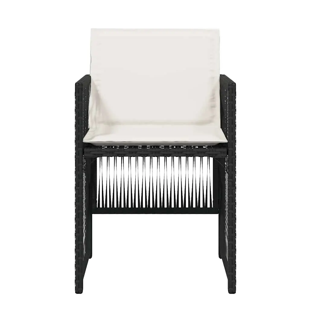 Outdoor Chairs Foldable Backrest 4 Pieces Black Poly Rattan
