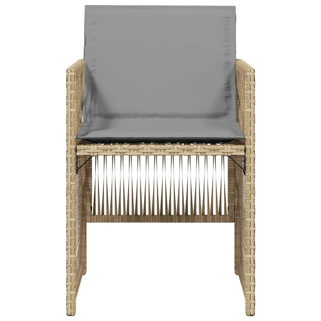 Outdoor Garden Chairs Set Cushioned 4 Piece Poly Rattan
