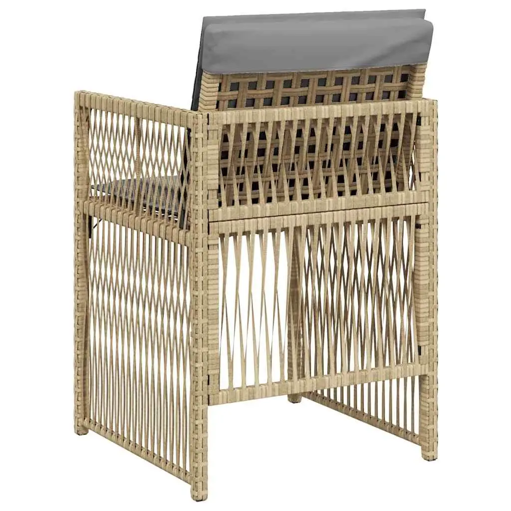 Outdoor Garden Chairs Set Cushioned 4 Piece Poly Rattan