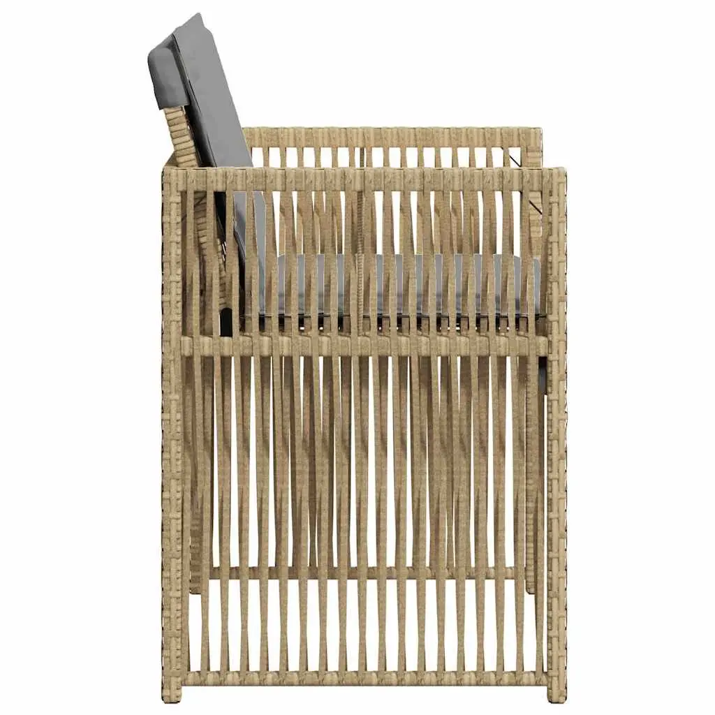 Outdoor Garden Chairs Set Cushioned 4 Piece Poly Rattan