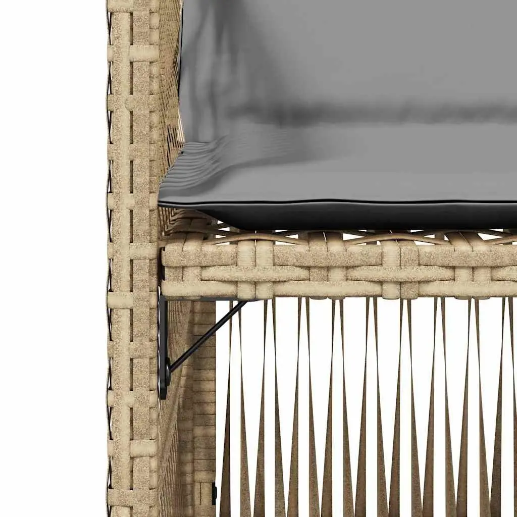 Outdoor Garden Chairs Set Cushioned 4 Piece Poly Rattan