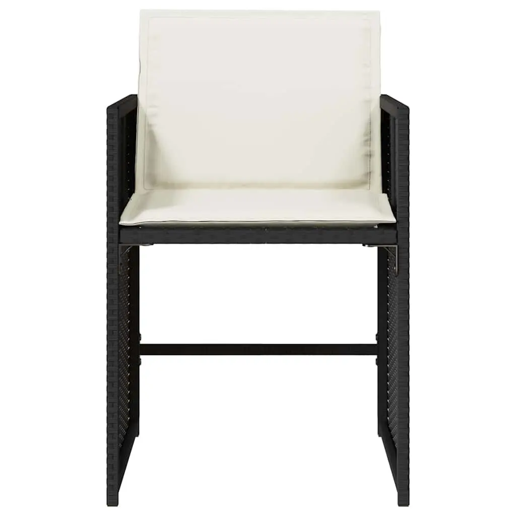 Outdoor Chairs PE Rattan with Cushions Black 4 Piece