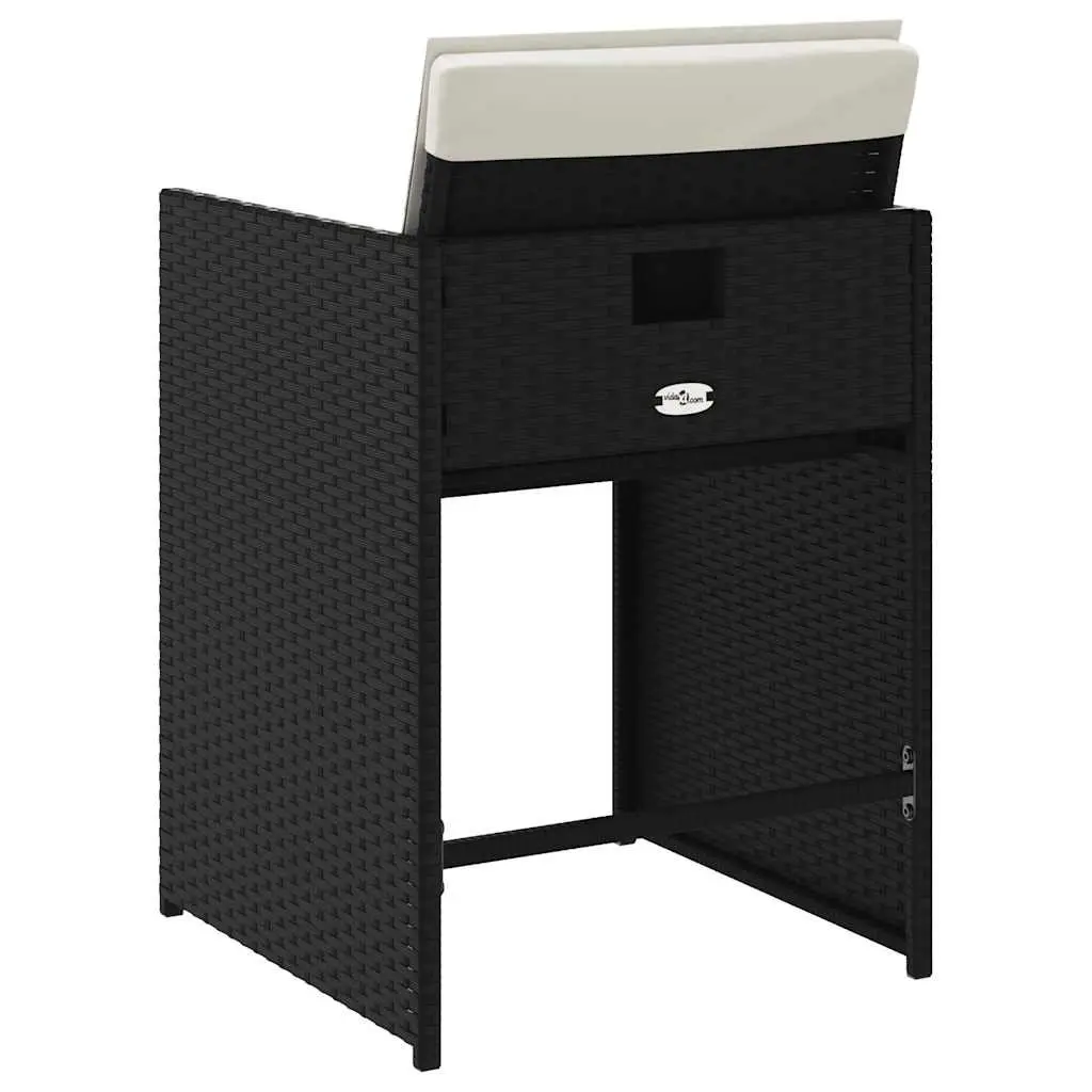 Outdoor Chairs PE Rattan with Cushions Black 4 Piece