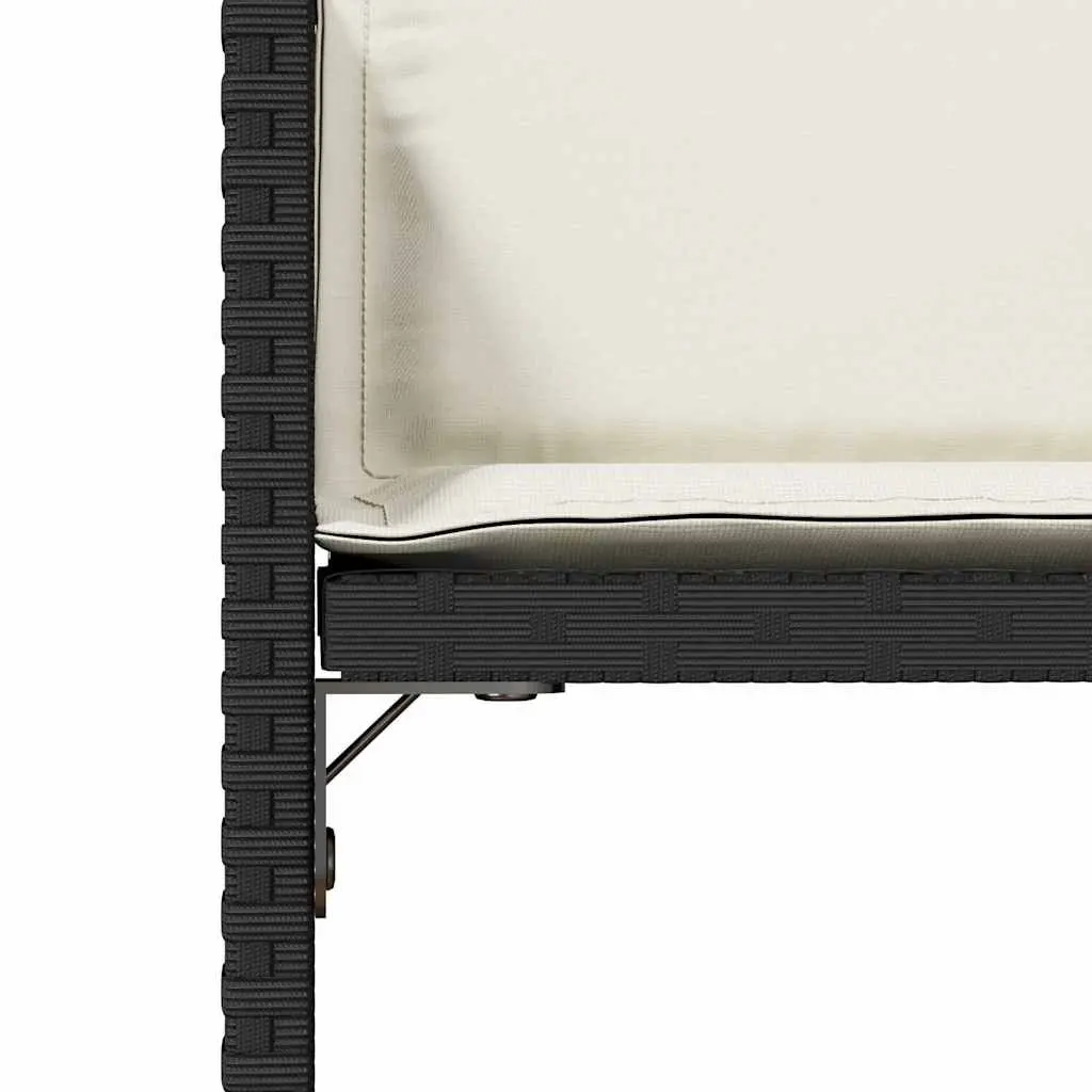 Outdoor Chairs PE Rattan with Cushions Black 4 Piece