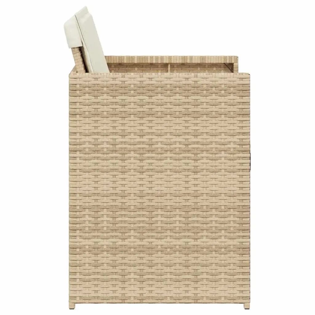 Outdoor Garden Chairs Set 4 pcs Beige Poly Rattan with Cushions Patio Seating