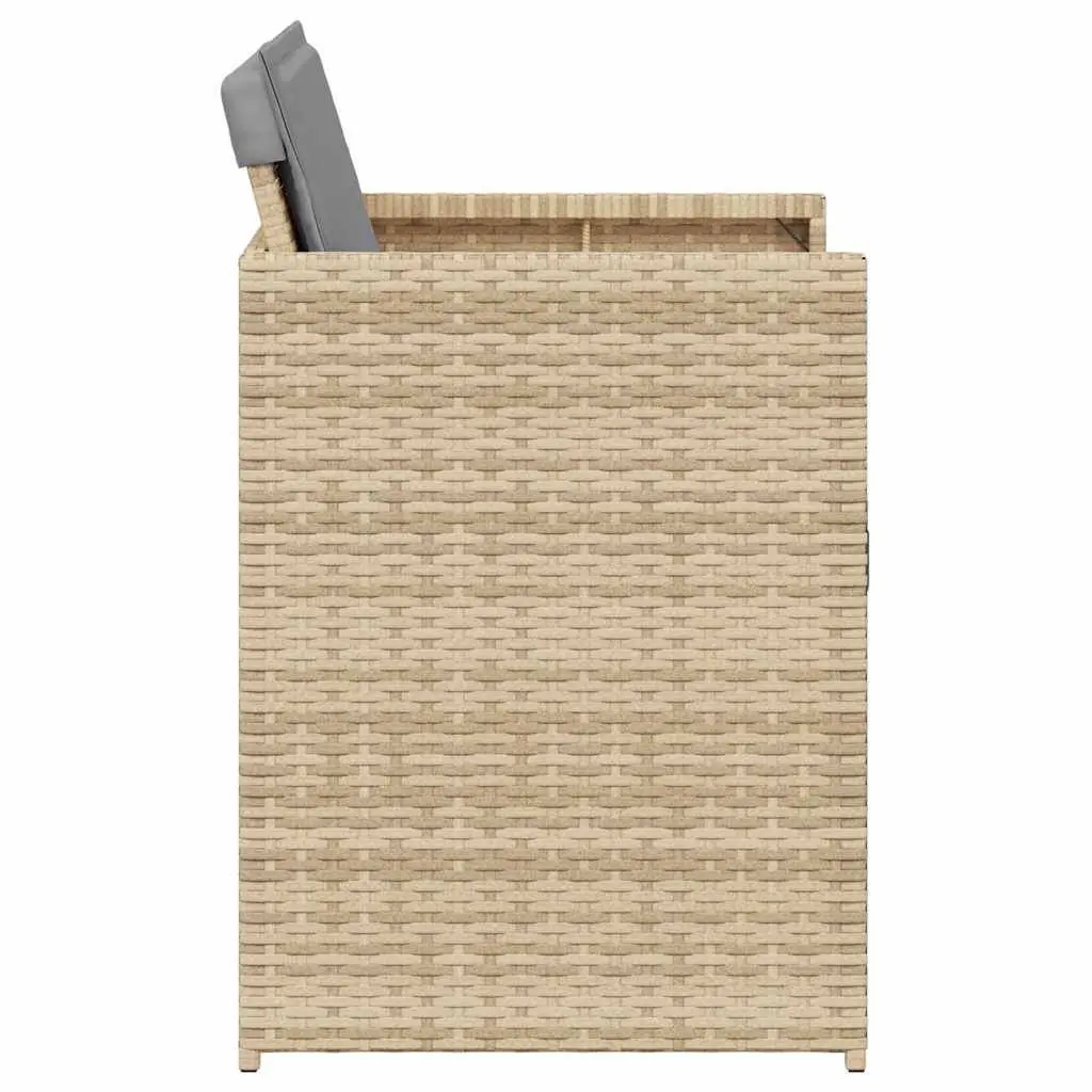 Outdoor Garden Chairs Set 4 pcs with Padded Cushions Beige Poly Rattan Seating