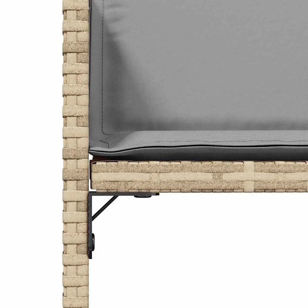Outdoor Garden Chairs Set 4 pcs with Padded Cushions Beige Poly Rattan Seating