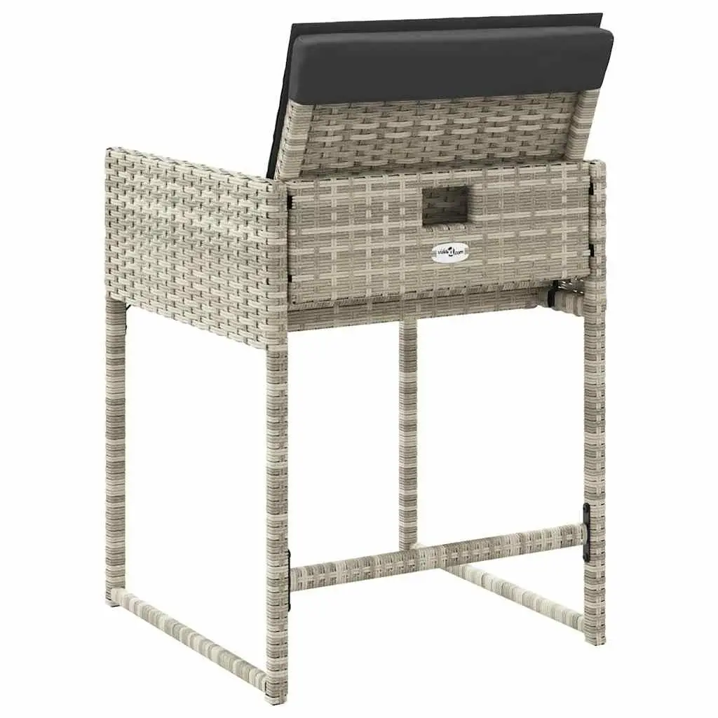 Outdoor Garden Chairs Set Grey Padded Cushions Folding Backrest 4 Piece
