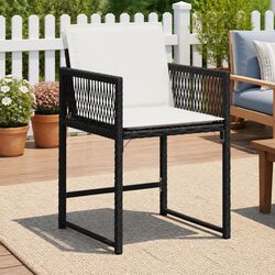 4 Chairs for Your Outdoor Space in Black Poly Rattan