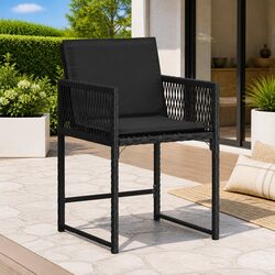 Cozy Black Outdoor Rattan Chairs - 4-Piece Set