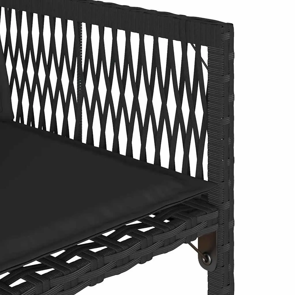 Outdoor Garden Chairs PE Rattan Black 4 Piece with Padded Cushions